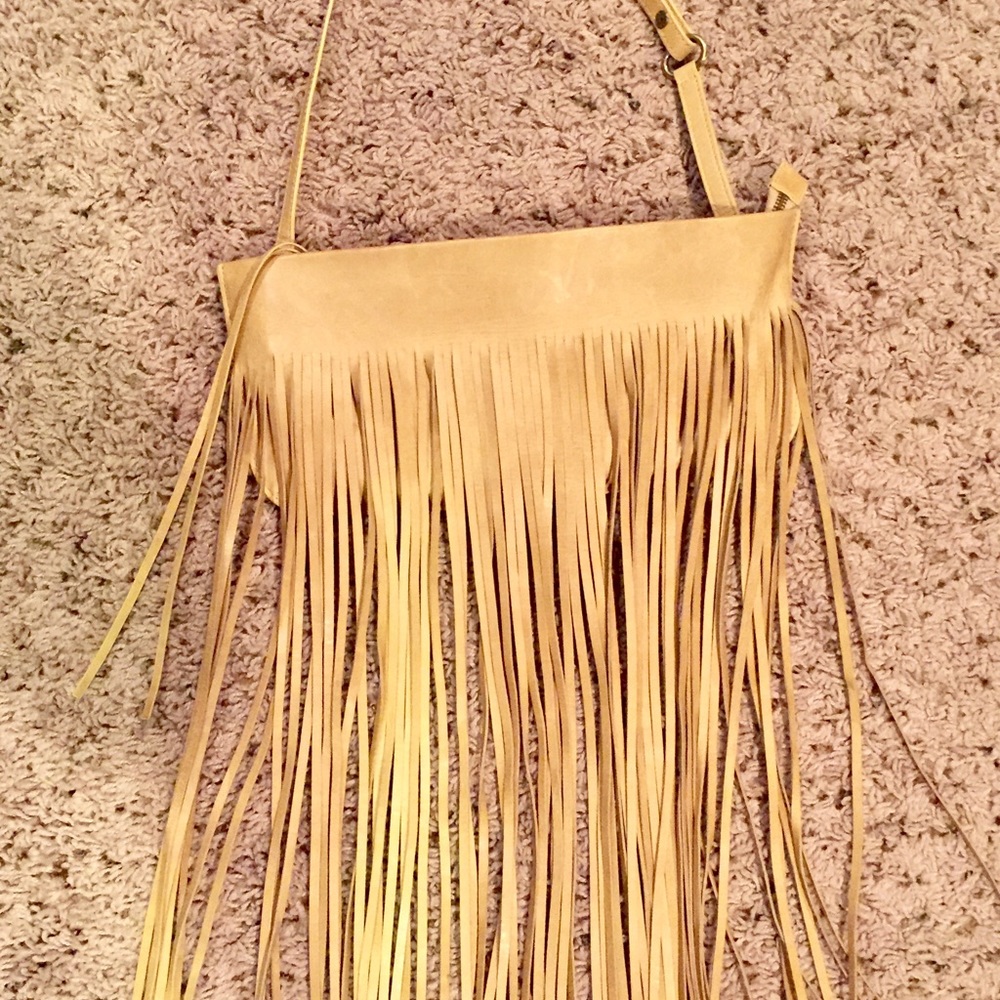 Fringed all leather bag